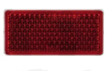 ODBLASK PROSTOKĄTNY CZERWONY PRZYKLEJANY WAŚ Łatwy zwrot